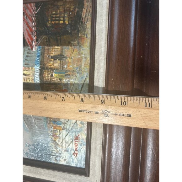Oil Painting Paris Street Scene G. White Signed Original 18 X 16 Frame On Board - Picture 7 of 12